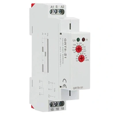 Imagen de relé de Tiempo Retardo Multifuncional, Mini Apagado, AC 220V GRT8 B1 temporizador desconexión tipo carril DIN