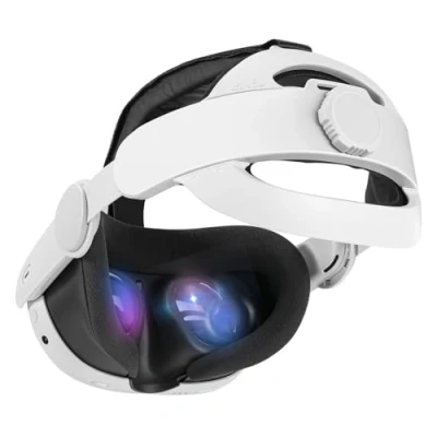 Imagen de TiMOVO Correa para Meta Quest 3, de Cabeza Elite 3 Desmontable y Ajustable, VR Soporte Reducir Presión Facial, Accesorios Realidad Virtual, Blanco