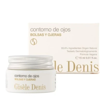 Imagen de GISÈLE DENIS Contorno de Ojos Bolsas y Ojeras 15 ml, Efecto Antiedad, Antiinflamatorio Antioxidante, Aporta Hidratación, Ingredientes Naturales, Rutina Facial, Todo Tipo Piel, Fórmula Vegana