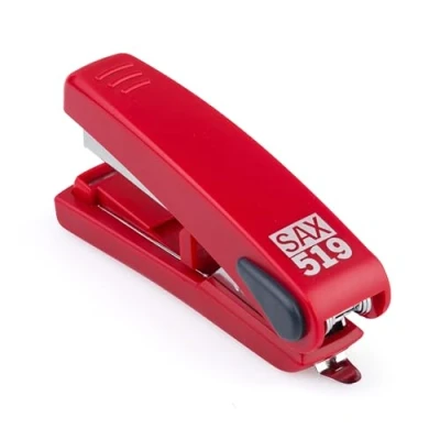 Imagen de Grapadora plana SAX &quot;Flat clinch&quot;, roja, para 20 hojas, grapas del nº 10, grapado plano, profundidad máx. 44 mm, material robusto y elegante, diseño elegante moderno