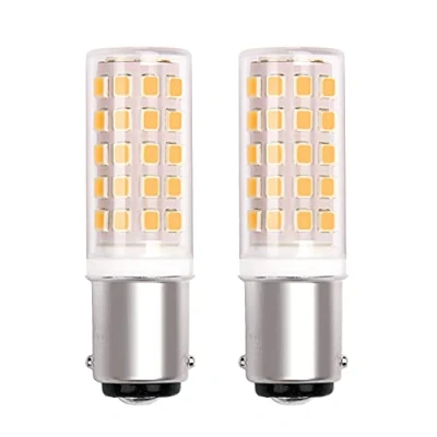 Imagen de PYRJIN Bombilla Ba15d Bayoneta LED 220V Para Maquina De Coser, Blanco CáLido 3000K, Reemplazo 40W HalóGena, Doble Conecto, MáQuina Coser/Refrigerador. no Regulable. 2 Packs
