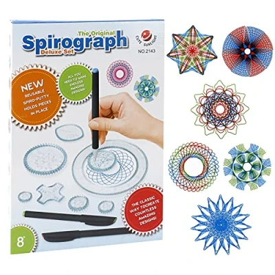 Imagen de Gobesty Spirograph, Spirograph Deluxe Set con 28 Accesorios, Art Design para Niños y Adultos