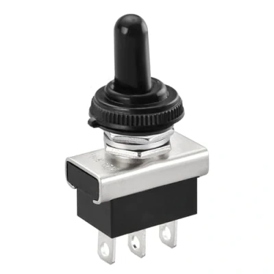 Imagen de Heschen Interruptor de palanca metal, KN3D 103, encendido/apagado/encendido, 25A 12V, rasten 3 pines con resistente al agua