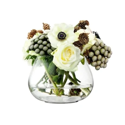 Imagen de LSA Flower Jarrón de Mesa Flores 11,5 cm, Transparente, 11.5 cm alto