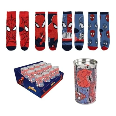 Imagen de CERDÁ LIFE&#039;S LITTLE MOMENTES Pack 4 Calcetines Spiderman Talla 31/34 Cómodos y Suaves Piezas con Estilo Único Licencia Oficial