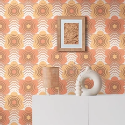 Imagen de A.S. Création 395393 Papel pintado para pared (8,50 x 0,53 m), diseño retro de los años 70, color marrón, naranja, amarillo y crema
