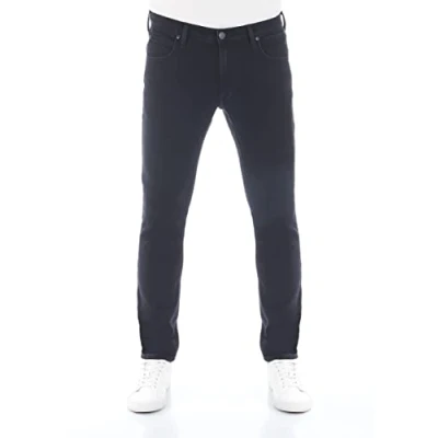 Imagen de Lee pantalones vaqueros para hombre Luke Slim Fit hombre, de algodón vaquero elástico azul negro gris w30 w31 w32 w33 w34 w36 w38, Rinse Black (Lss2pcqe3), 30W x 32L