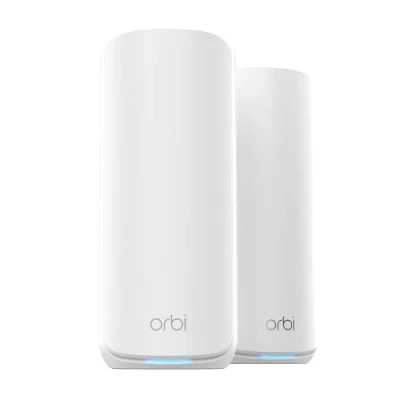 Imagen de NETGEAR Orbi Mesh WiFi 7 Serie 870 (RBE872) Router + 1 Extensores de Rango satélite, Cobertura hasta 400 m2, 150 Dispositivos Puerto Internet 2.5 G