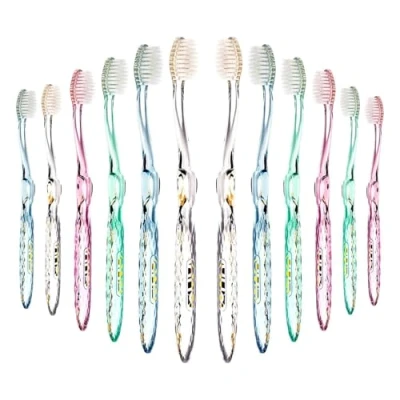 Imagen de Nano b Rainbow Pack de 12 cepillos dientes antibacterianos con cerdas impregnadas plateadas