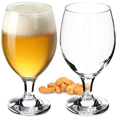 Imagen de KADAX Juego de vasos cerveza cristal, tulipanes cerveza, trigo para oscura y clara, artesanales, jarras (400 ml, 2 unidades)