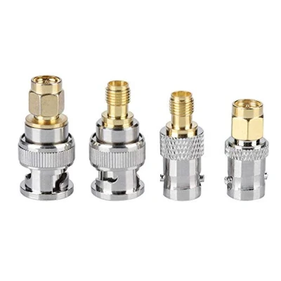 Imagen de Eboxer 4PCS Conector de Antena coaxial BNC/Toma a SMA/Toma Adaptador para Antena, Dispositivo LAN inalámbrico, Cable coaxial, WLAN Externa