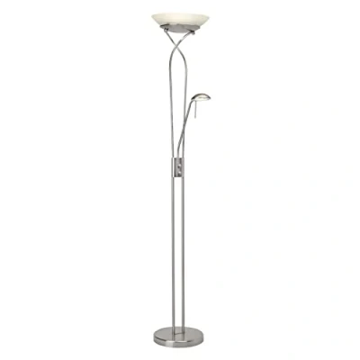 Imagen de BRILLIANT lámpara Ollie LED uplighter brazo de lectura hierro/blanco 1x SMD integrado 18 W, 1600 lm, 3000 K Proyectores y ajustable mediante regulador giratorio Longitu