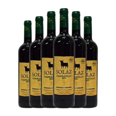 Imagen de Osborne Solaz Bio Tempranillo Vino de la Tierra Castilla Joven 75 cl tinto (Caja 6 Botellas cl)