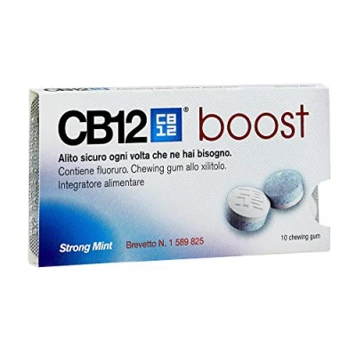 Imagen de CB12 Boost Chicle sin de azucar sabor a menta fuerte 1 pack 10 unidades