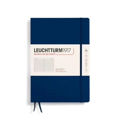 Imagen de LEUCHTTURM1917 366179 Libreta Composition (B5) 178 x 254 mm, Tapa Dura, 219 páginas numeradas, Azúl Marino, Lineas
