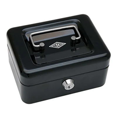 Imagen de Wedo 145121X Caja para dinero (15,2 x 11,5 8 cm, 4 compartimentos), color negro