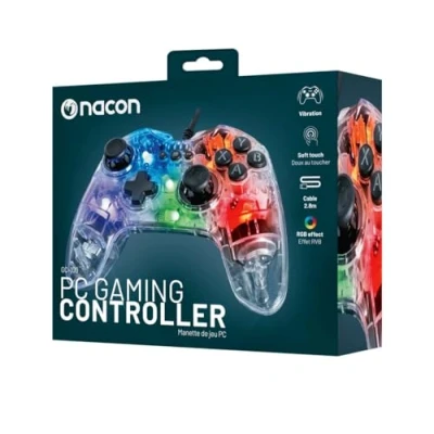 Imagen de Mando Nacon PCGC 100RGB, Para PC, Con cable, Vibración, Multicolor