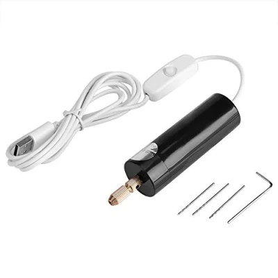 Imagen de Riuty Mini Taladro, Taladro eléctrico de Mano, Amoladora Bricolaje Micro Metal pequeño Motor Mano PCB 3X Twist bits