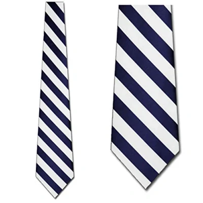 Imagen de ATOurDealss Corbatas a rayas azul marino y blanco para hombre, ver fotos, Taille unique