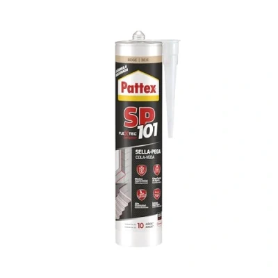 Imagen de Pattex SP101 Original, adhesivo sellador para interiores y exteriores, polímero beige multimaterial, de juntas en cartucho, 1 x 280 ml