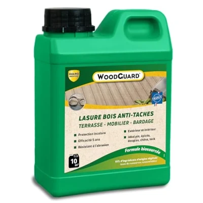 Imagen de WoodGuard Impermeabilizante de Madera antimanchas Fórmula vegetal protege 5 años misma, compuesto 1L 10m2
