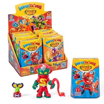 Imagen de SUPERTHINGS RIVALS OF KABOOM Wild Kids Colección Completa de los 6. Kazoom con Poderes Animales. Viene 1 SuperThing y Accesorio Combate