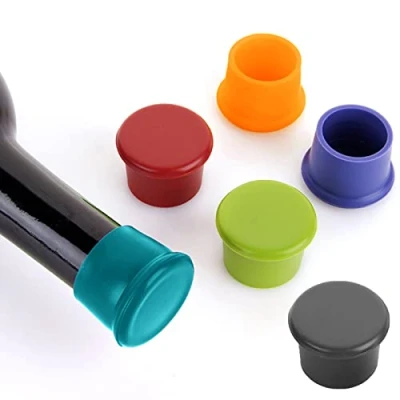 Imagen de 6 Piezas Tapones de Vino Silicona,Tapas Botella,Tapa Botella Vino,Tapones para Botellas Silicona Reutilizable,para y Cerveza