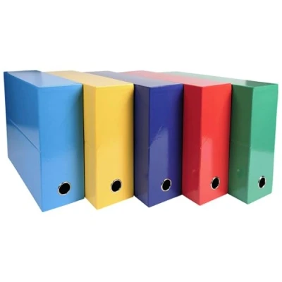 Imagen de Exacompta 89920E Juego de 5 cajas transferencia archivo Fondo 90mm IDERAMA Dimensiones externas: 25,5 x 34 9 cm Para formato A4 colores surtidos