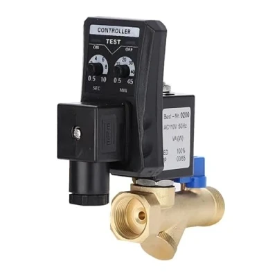 Imagen de Válvula de drenaje automática,Programable G1/2 DN15 temporizada electrónica automática integrada para la gestión condensado del compresor aire(AC230V)