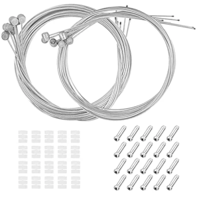 Imagen de NATUCE Cable Freno Bicicleta Universal 2 Set, 6 Piezas 1.75M y 2M Bicicleta, de con Terminales Donuts, para Bicicletas montaña