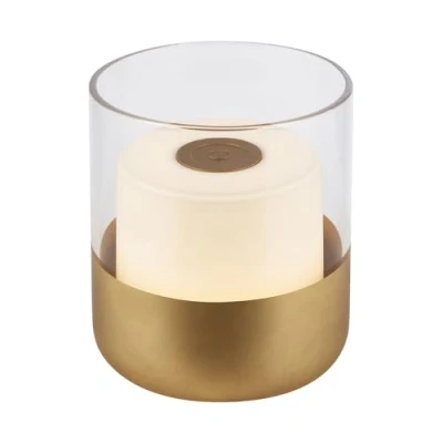 Imagen de BRILONER Mini Lámpara LED de Mesa Inalámbrica, Cabecera Táctil Regulable, Escritorio, para Exterior e Interior, Luz Blanca Cálida, 9x10 cm, Color Dorado