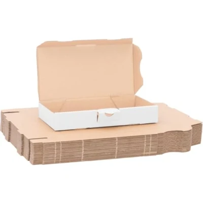 Imagen de verpacking Cajas de cartón grandes 180 x 100 30 mm, color blanco, MB 0, tamaño interior 176 96 27 caja plegable para envío, ideal el envío 500 unidades