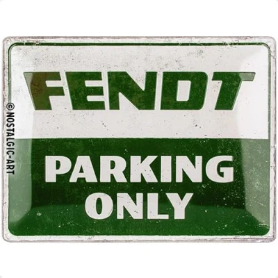 Imagen de Nostalgic Art Cartel de chapa retro, Fendt Parking Only Idea regalo para aficionados a tractores, metálico, Diseño vintage, 30 x 40 cm