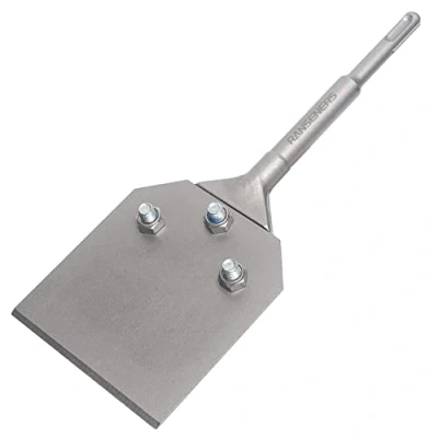 Imagen de RANSENERS Cincel de espátula SDS Plus P08, 250 x 100mm, para pegamento, alfombra, color y herramienta Limpieza Pisos, Fabricado en acero elástico 65Mn