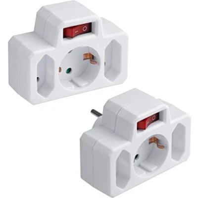 Imagen de Meister 7421230 Juego, Interruptor Iluminado, IP20, para Interiores, Uso económico, Enchufe Europeo, 2 Euro / 1 Schuko
