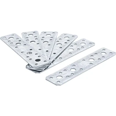 Imagen de BGS Diy 80795 Surtido de chapas perforadas acero 200 x 60 2 mm 4 piezas