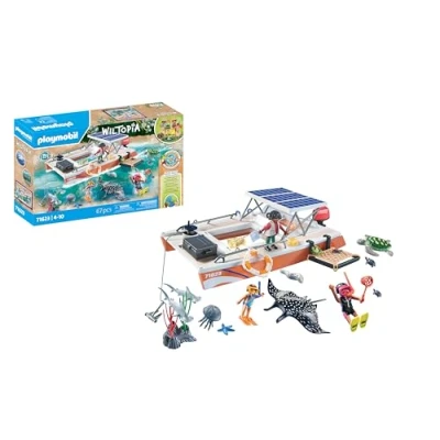 Imagen de PLAYMOBIL Wiltopia 71623 Plataforma para análisis del Arrecife, con Animales, Fabricado más 80% de Materiales reciclados y Origen biológico, Juguetes niños niñas a Partir 4 años