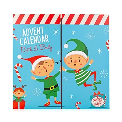 Imagen de Accentra Calendario de Adviento 2024 para chicas y chicos con 24 artículos belleza loción corporal, bombas baño, gel ducha, bálsamo labial, más jovenes