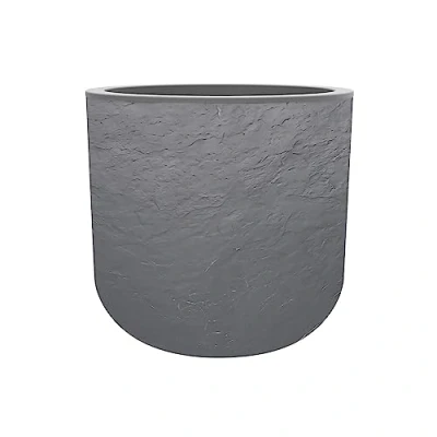 Imagen de EDA Volcania&#039;Up Maceta Redonda (40 cm, 32,5 L, decoración de Piedra imitación, Pared Individual, Zona retención Agua, diámetro 38,5 x 36,8 cm), Color Gris