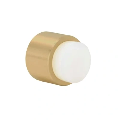 Imagen de EVI Herrajes Tope de Puerta Adhesivo para Pared 28 x mm Goma Blanca Latón Acabado Mate Gran Adhesión 100% Funcional Mod. I 198/28 BTPM LMT