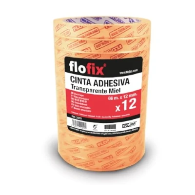 Imagen de 12 Rollos de Cinta Adhesiva Transparente Miel, 66 m. x mm.