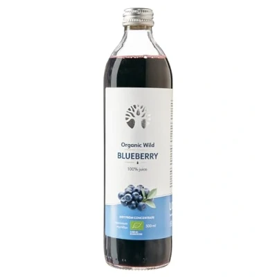 Imagen de Zumo de arándanos Silvestres Orgánico LOOV, 500 ml, cosechado en bosques nórdicos, rico antioxidantes, 100% prensados ​​directamente, no concentrado, sin agua ni azúcar añadido