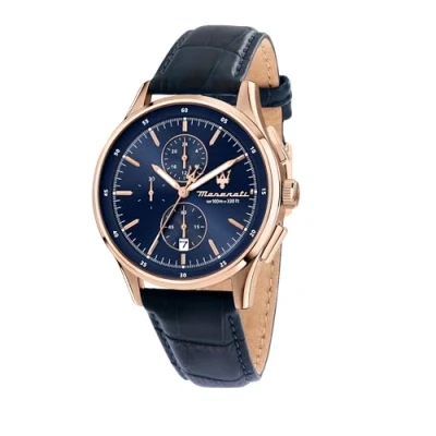 Imagen de Maserati Reloj Hombre, Cronógrafo, Analógico, 42 mm, Correa de Cuero, Colección SORPASSO R8871624009