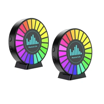 Imagen de MAGIC SELECT 2 Unidades Luz Ambiental RGB Luces Sincronizadas Con Música, Ambientales Ritmo Dinámico Decorativa De Inducción Activada Por Voz. Aromaterapia Para El Automóvil.
