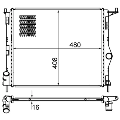 Imagen de MAHLE ORIGINAL CR 1765 000S Radiador, refrigeración del motor para vehículos sin aire acondicionado 480 408 16 Aletas soldadas