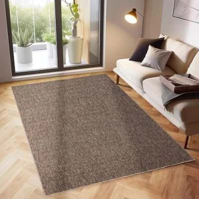 Imagen de SIMPEX Alfombras de Pelo Corto, Unicolor Monocromo, Alfombra Marrón, 240 x 340 cm, Estilo Moderno, Sala Estar