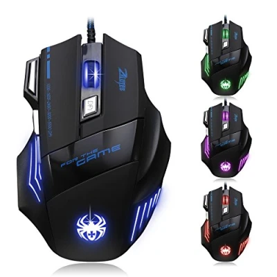 Imagen de DLAND Ratón para Juegos con Cable ZELOTES Profesional LED óptico 7200 dpi 7 Botones USB función de Interruptor Ajustable PC portátil Computadora