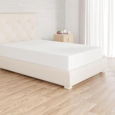 Imagen de Amazon Basics Sabana Bajera Ajustable, 90 x 190 30 cm, de Poliéster Microfibra, Blanco