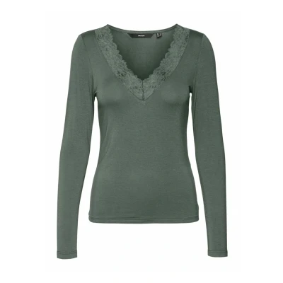 Imagen de Vero Moda Vmrosa V NECK Camiseta de manga larga, Mujer, Talla: Large, Laurel wreath