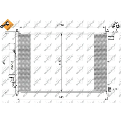 Imagen de NRF EASY FIT 35866 Condensador con secador, junta anular 15,5 10,1 Aluminio 716 HONDA: FR V